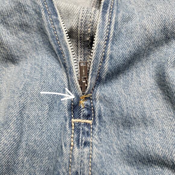 Madewell Circle Jean Mini Dress Airy Denim Fit and Flare Ashbury Medium Wash XS - Picture 9 of 11